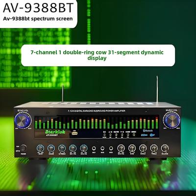AV-9388BT/AV-999BT 2200W/1200W Profesyonel 7 Kanallı BT Kablosuz Amplifikatör Yüksek Kaliteli Ev Sineması 7.1 Hoparlör Sistemi Metal