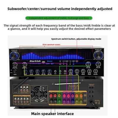 AV-8000SW Premium Edition 2200W Profesyonel Ultra Yüksek Güçlü 7.1 Kanal Ev Tiyatrosu Alıcı Amplifier Exclusive BT Kablosuz