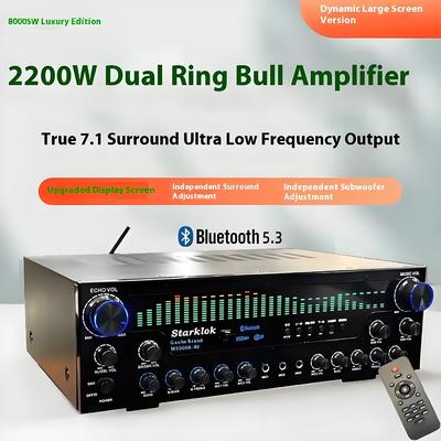 AV-8000SW Premium Edition 2200W Profesyonel Ultra Yüksek Güçlü 7.1 Kanal Ev Tiyatrosu Alıcı Amplifier Exclusive BT Kablosuz