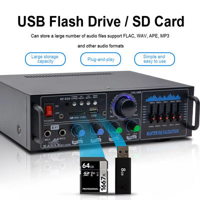 160W Çift Kanal HiFi Stereo Audio Ev Dijital Amplifier Profesyonel Tüp Amplifier Modülü Mikrofon Girdi Uzaktan Amplifier