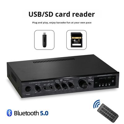 5.1CH 120W*2+25W*3 HIFI Güç Amplifikatörü, Optik Koaksiyel Giriş, BT 5.0, Süper Bas, Ev Sineması Karaoke Partisi için