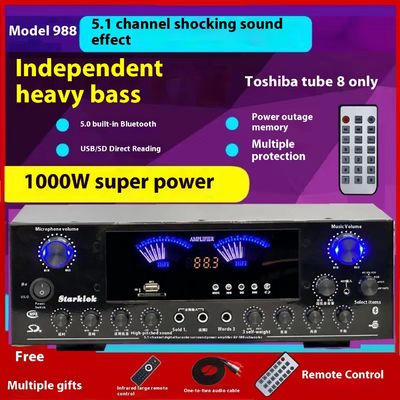 AV-988BT 5.1 Yüksek Güçlü Karaoke Ev Konferansı Güçlendirici Çevre Algılayıcıları HF ile 8-Tüp Alt Seslendiricisi