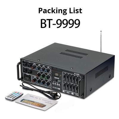 BT-9999 2.0 Kanal 300W Ev & Araba Amplifikatörü Yüksek Güçlü BT Kablosuz EQ Ekolayzer Çift Kullanımlı 12V/220V Metal Malzeme Alıcısı