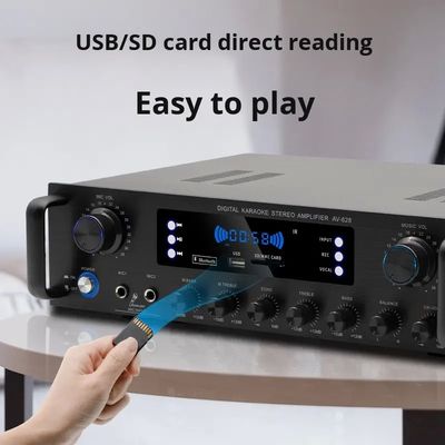 AV-628 Profesyonel 5.1 Kanal 600W Ev Koaksiyel Subwoofer Güçlendirici Yüksek Güçlü Model BT Fiber Optic Alıcı Sınır ötesi