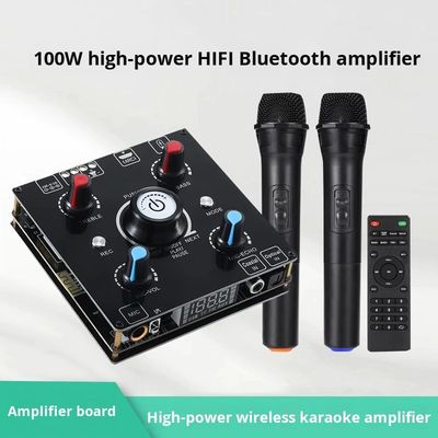 2.0 Kanal Yüksek Güçlü 100W Kablosuz Karaoke Amplifikatörü BT Kayıpsız Kod Çözme HDML ARC Optik Fiber Koaksiyel Elektronik Stok