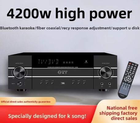 5.1CH 4200W Yüksek Güçlü Pro Ses Amplifikatörü, Geri Bildirim Önleyici, BT Kablosuz, Ev Karaoke Sahne Performansı KTV Toplantısı için