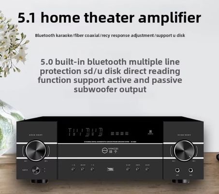 5.1CH 4200W Yüksek Güçlü Pro Ses Amplifikatörü, Geri Bildirim Önleyici, BT Kablosuz, Ev Karaoke Sahne Performansı KTV Toplantısı için