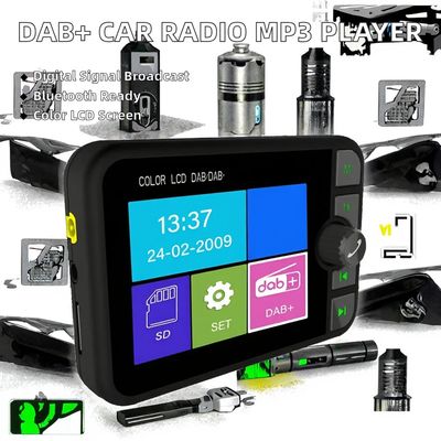 2,4 İnç Renkli LCD DAB/DAB+ Radyo Alıcısı BT Kablosuz Uyumlu MP3 Çalar FM Araba Dijital Sinyal Yayını 1 Yıl Garantili