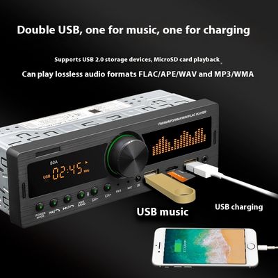 Creatall Yeni Araba MP3 çalar USB Flash sürücü yuvası BT Kablosuz FM Radyo Elsiz MP3 ve TF kartlarıyla uyumludur