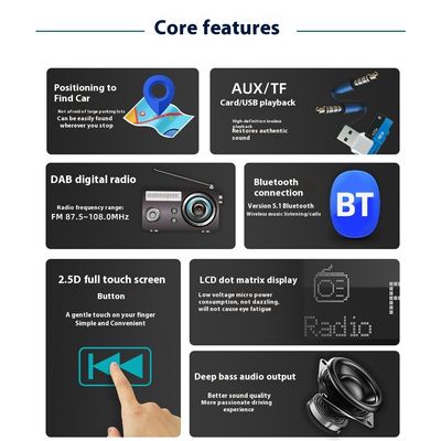 Creatall Özel İzin 2.5D Dokunmatik Ekran BT Kablosuz USB Arayüzü DAB Dijital Radyo Şarj cihazı ile araba MP3 çalar