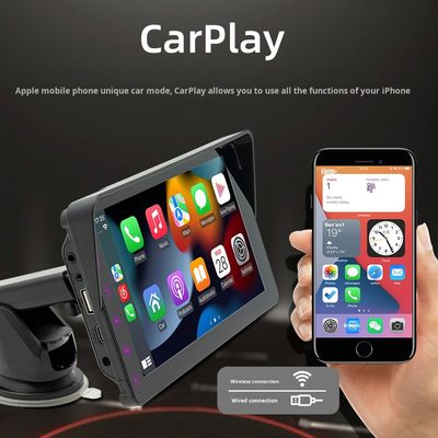 Creatall 7 İnç Taşınabilir Araba MP5 Kablosuz CarPlay Bluetooth FM Verici HD Arka Görüş Kamerası Gösterge Paneli Yerleşimi 1 Yıl