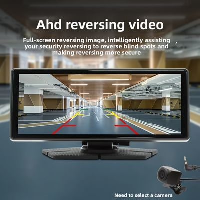 Creatall 8.1 inç Taşınabilir Hepsi Bir Arada Araba Navigasyon Cihazı Kablosuz CarPlay Ön Arka Çift Kayıtlı Gösterge Paneli Kamerası
