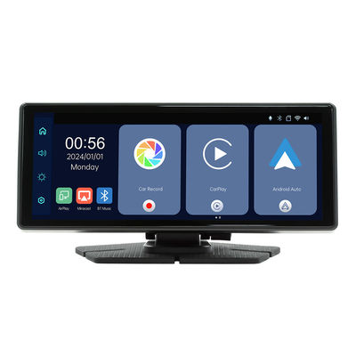 Creatall 8.1 inç Taşınabilir Hepsi Bir Arada Araba Navigasyon Cihazı Kablosuz CarPlay Ön Arka Çift Kayıtlı Gösterge Paneli Kamerası