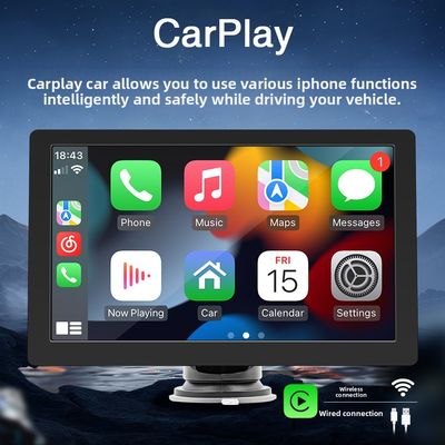 Creatall 9 inç taşınabilir yüksek çözünürlüklü MP5 çalar Büyük Ekran Görüntüleyici Kablolu / Kablosuz Carplay için Bluetooth Tablosu 1 Yıl