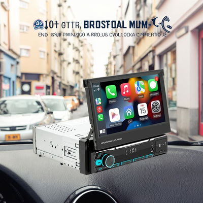 Creatall 7 İnç Kablosuz Evrensel Araba MP5 Oynatıcı Teleskopik Tek Mil Gösterge Paneli Monteli MP3 Kart Yuvası USB CarPlay