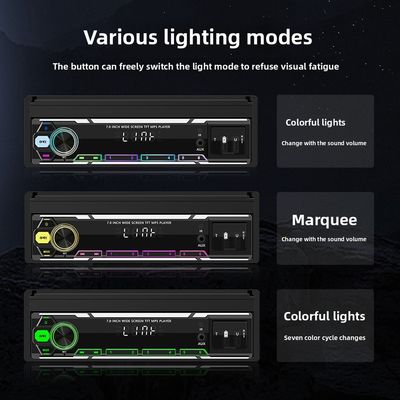 Creatall 7 İnç Kablosuz Evrensel Araba MP5 Oynatıcı Teleskopik Tek Mil Gösterge Paneli Monteli MP3 Kart Yuvası USB CarPlay