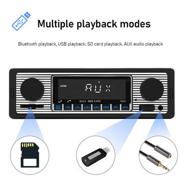 1 Din Plastik Araç MP3 Radyo BT Elsiz FM/SD Güç Koruması AUX USB Multimedia Oyuncusu WAV Ses Yayını