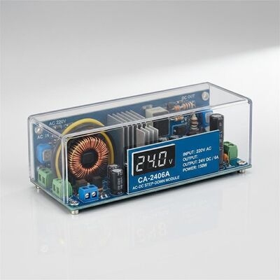 CA-2406A AC-DC Step-Down Güç Modülü 220V'den 24V'ye kadar 6A çıkış akımı ve 150W çıkış gücü ile