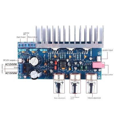 TDA2050A TDA2030A Overweight Subwoofer Mini Power Amplifier Board 18Wx2+32W Three-Channel Digital Module
