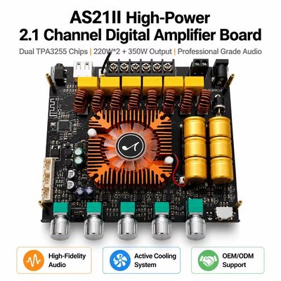 2.1 Kanal Çift TPA3255 Bluetooth 5.1 Amplifikatör Kartı Ses Amplifikatörü Modülü 220W+220W+350W
