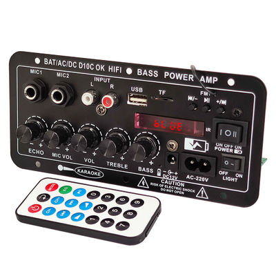 24V/220V Araba Amplifier Subwoofer ve Karaoke için 120W Güçlü Çift Mikrofon ve Bluetooth ile Mono Ses Amplifier