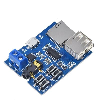 MP3 Dekoder Kartı 3.7 ~ 5.5V Güç Arası TF Kartı ve U Disk Çalışma Modu 2W Mono Amplifier ile Ses Güçlendirici Modülü