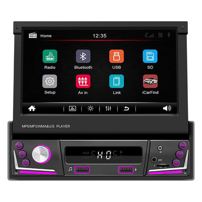 7 inçlik Teleskopik 1 Din Ekran Araç MP5/MP3 çalar Akıllı BT Kablosuz Evrensel Kart-Ekleyici Radyo Carplay Android Otomatik