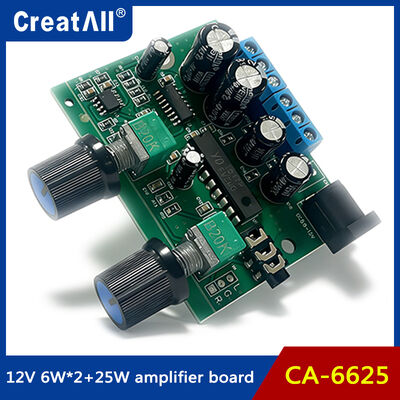 CA-6625 2.1 Kanal Ultra Ağır Bas Dijital Amplifikatör Kartı Modülü, DIY Ses Projeleri İçin 12V Güç Kaynaklı